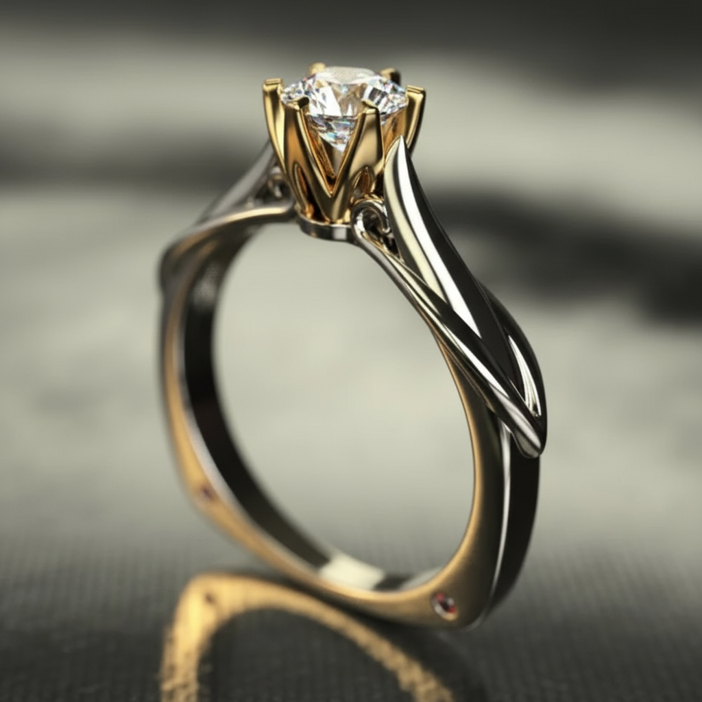 Moissanite Cocktail Ring — Square Format