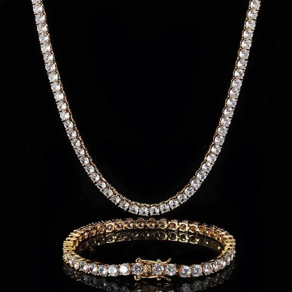 Hip Hop Jewelry 1 Row Iced Out Tennis Chain Bling CZ Men Diamond Cubic Zirconia Choker Necklace Women Drop Shipping