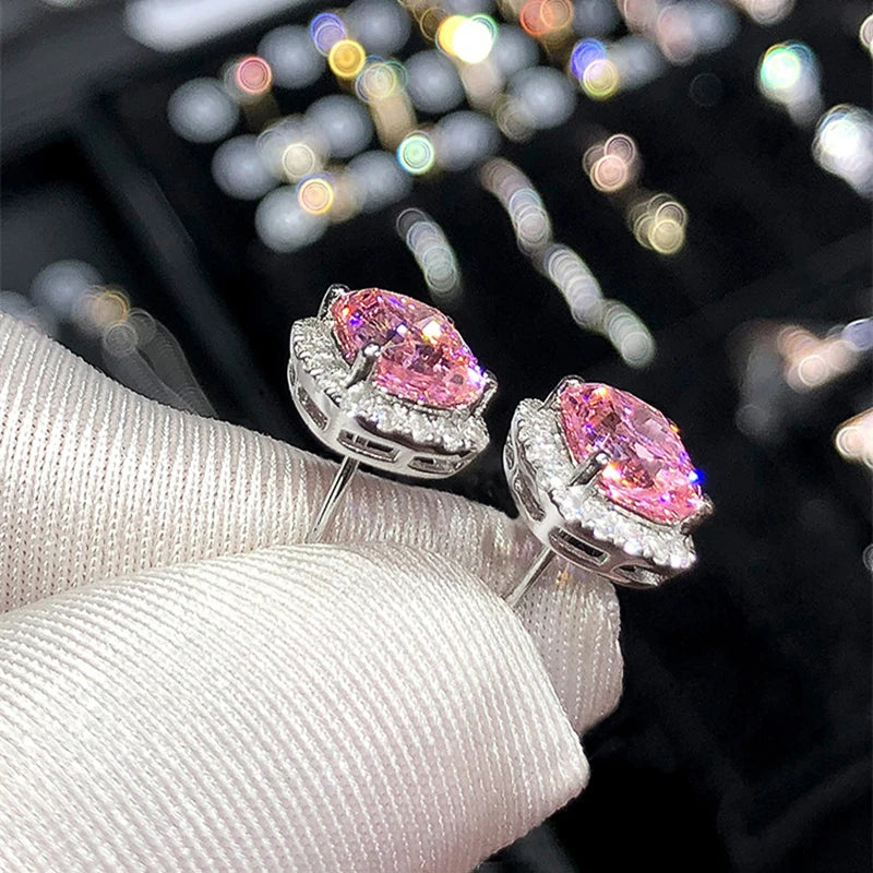Gemstone-Inspired Cushion-Cut Cubic Zirconia Stud Earrings
