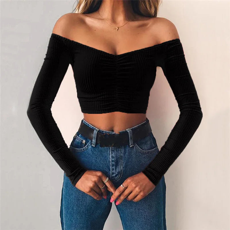 Off-Shoulder Stretch Tee – Streets to the Club