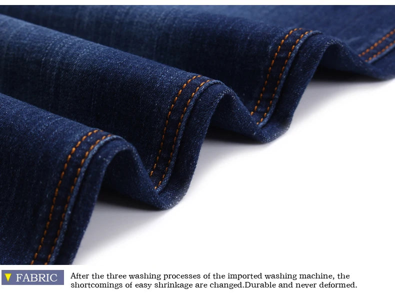 Men’s Classic Fitted Stretch Straight-Leg Jeans, Black & Blue