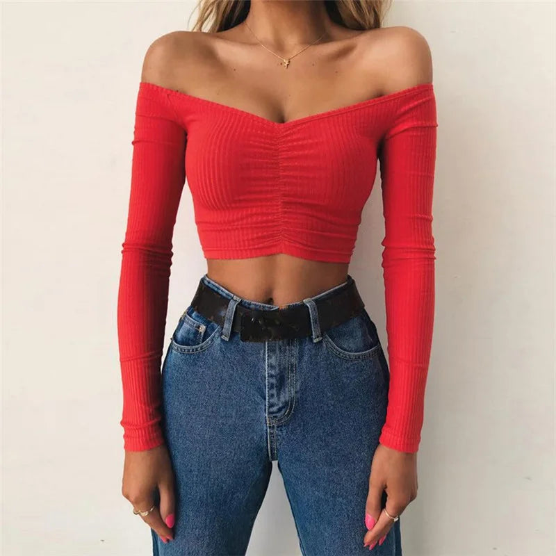 Off-Shoulder Stretch Tee – Streets to the Club
