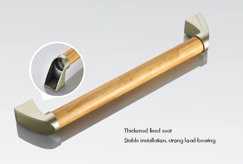 Anti Slip Shower Grab Bar Handle, 34cm, 44cm, Wood Bathroom Grab Bar, Bathroom Balance Bar,Safety Hand Rail Support for Elderly