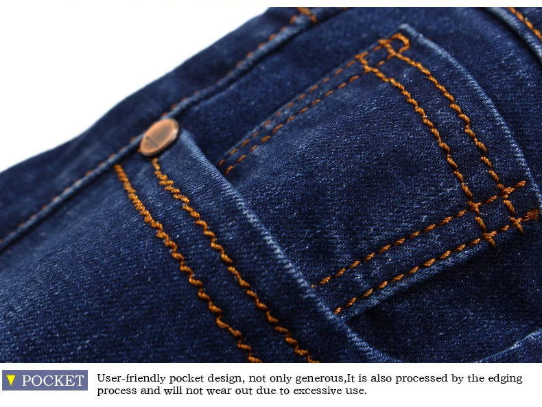 Men’s Classic Fitted Stretch Straight-Leg Jeans, Black & Blue