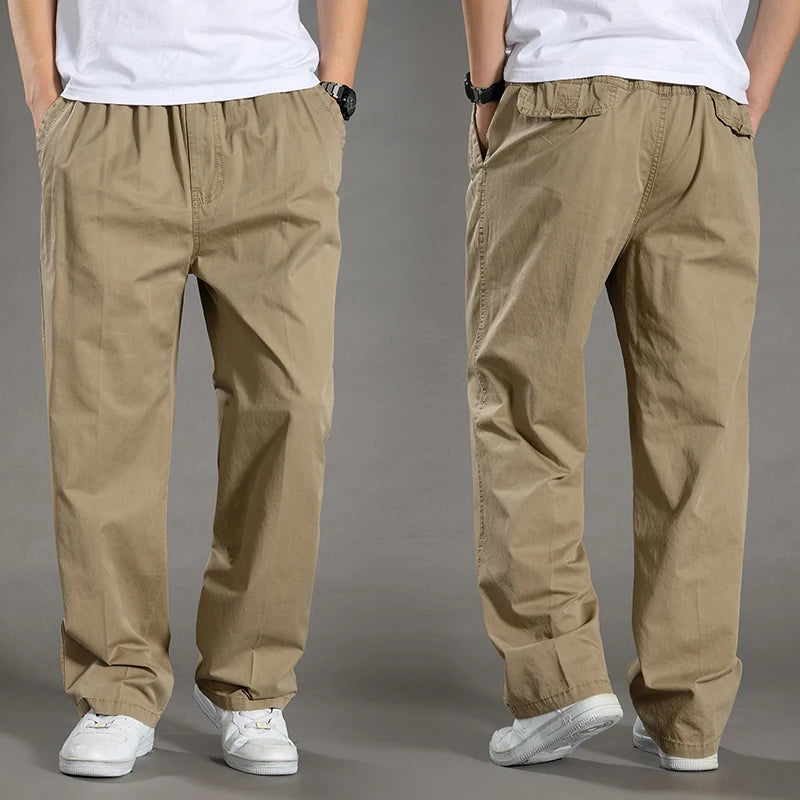 Men's Cargo Pants Cotton Black Work Pants Summer Casual Climbing Joggers Man Sweatpants Sports Spring Autumn Twill Trousers