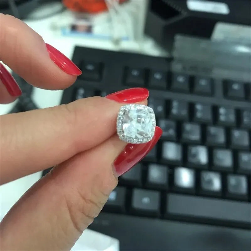 Gemstone-Inspired Cushion-Cut Cubic Zirconia Stud Earrings