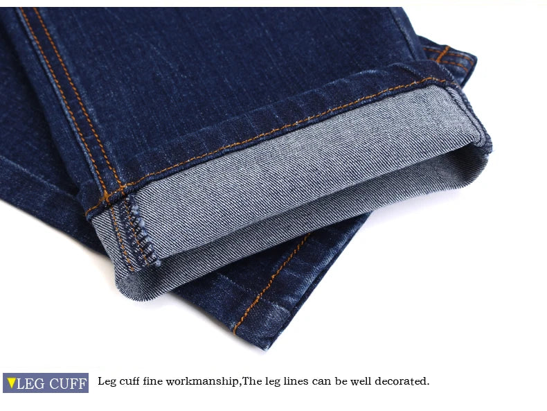 Men’s Classic Fitted Stretch Straight-Leg Jeans, Black & Blue