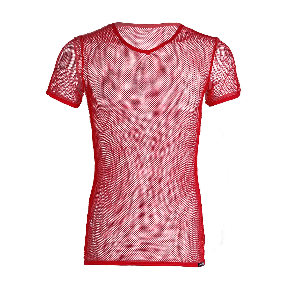 Chictry Men's Mesh Fishnet Cycling Vest — See-Through V-Neck Short Sleeve | Club Sportswear Beach | M–XXXL