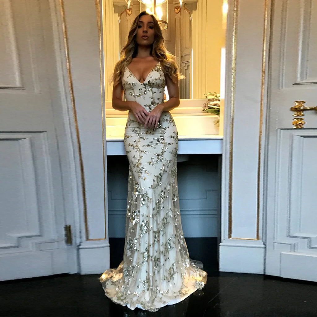 Bdbh High-end Extended-size Bestseller Sequined Mesh Bodycon Sexy Backless Evening Gown Long Dress 2026