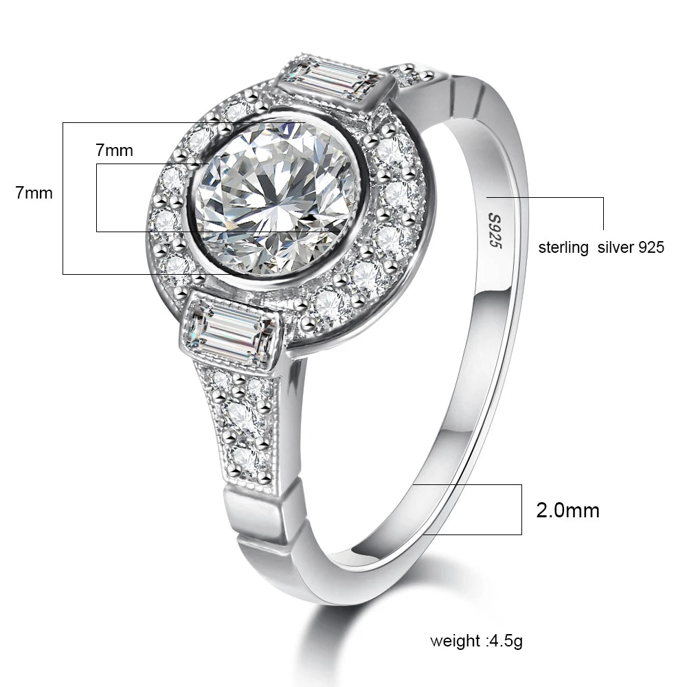 925 Sterling Silver Round CZ Wedding Ring — Classic Pavé Band for Women | Sizes 6–10