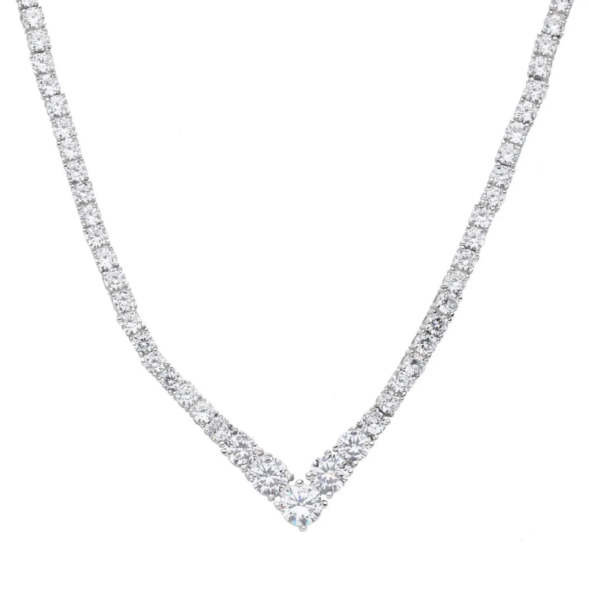 European and American New Personalized S925 Silver Zircon Necklace, Simple Necklace, Female Niche Design Sense