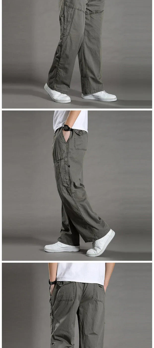 Men's Cargo Pants Cotton Black Work Pants Summer Casual Climbing Joggers Man Sweatpants Sports Spring Autumn Twill Trousers