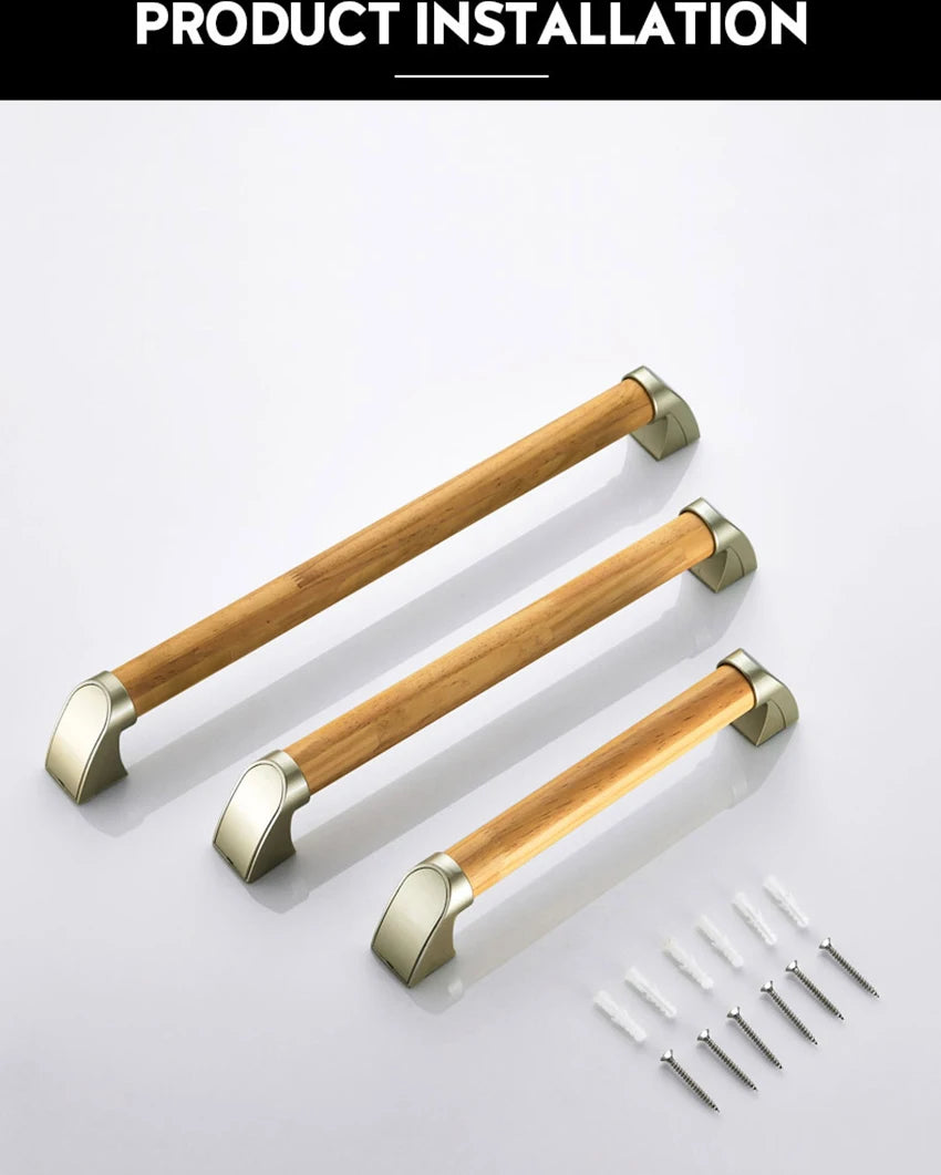 Anti Slip Shower Grab Bar Handle, 34cm, 44cm, Wood Bathroom Grab Bar, Bathroom Balance Bar,Safety Hand Rail Support for Elderly