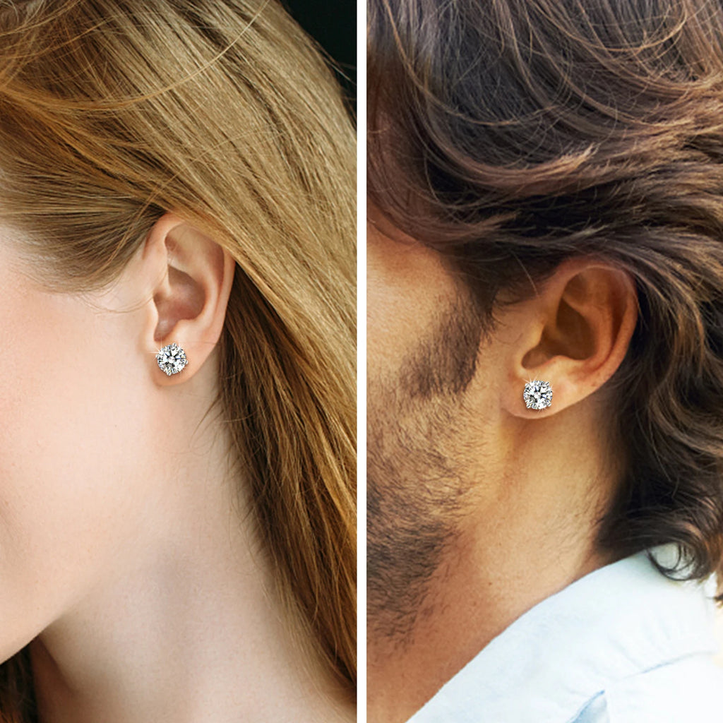 High Quality Local US Stock Women Classic Jewelry 925 Sterling Silver VVS Moissanite Diamond Solitaire Iced Out Stud Earrings