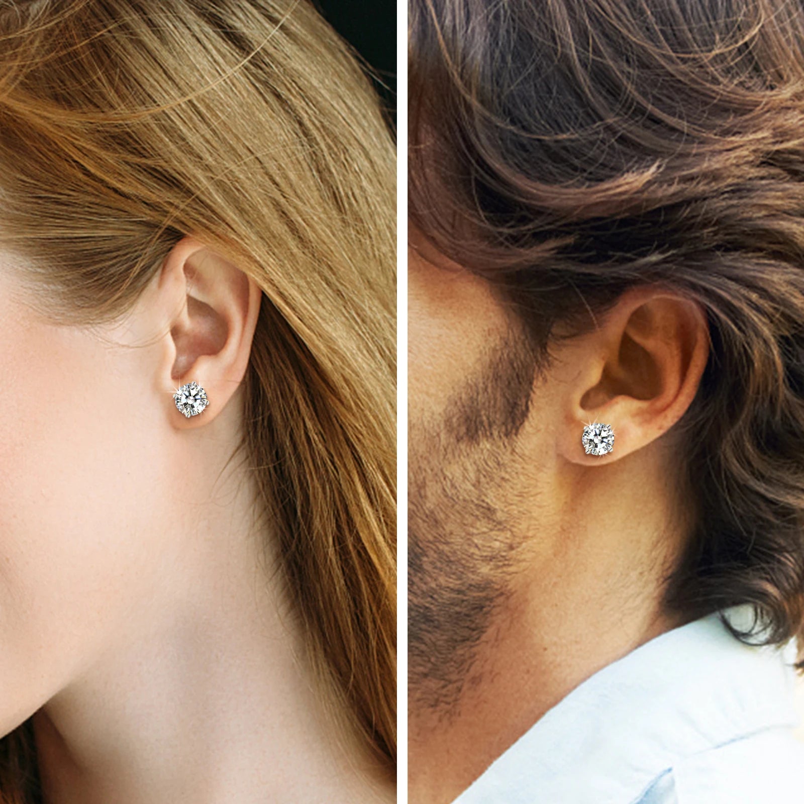 High Quality Local US Stock Women Classic Jewelry 925 Sterling Silver VVS Moissanite Diamond Solitaire Iced Out Stud Earrings