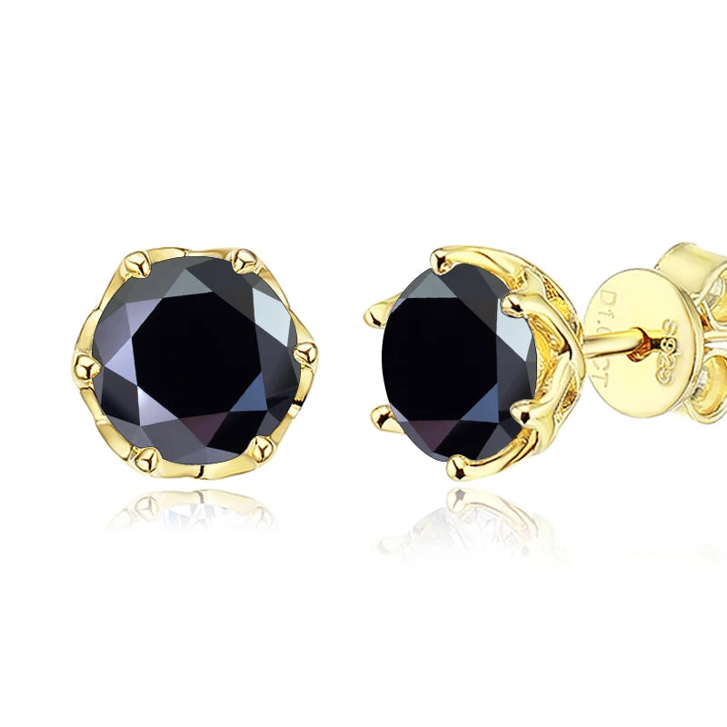 JoyceJelly 1/2/4CT D Color Moissanite Diamond Stud Earrings S925 Sterling Silver Plated 18K Gold Ear-studs Luxury Fine Jewelry