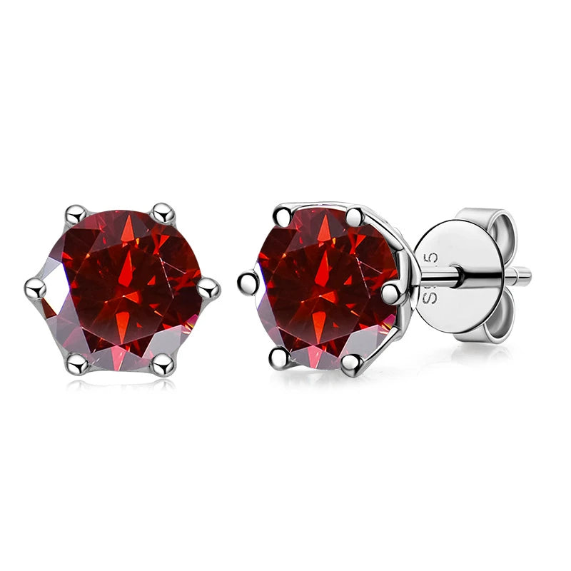 Butterflykiss D Color Moissanite Stud Earrings — 925 Sterling Silver | GRA Certified | 0.5CT, 1CT & 2CT | 20+ Colors