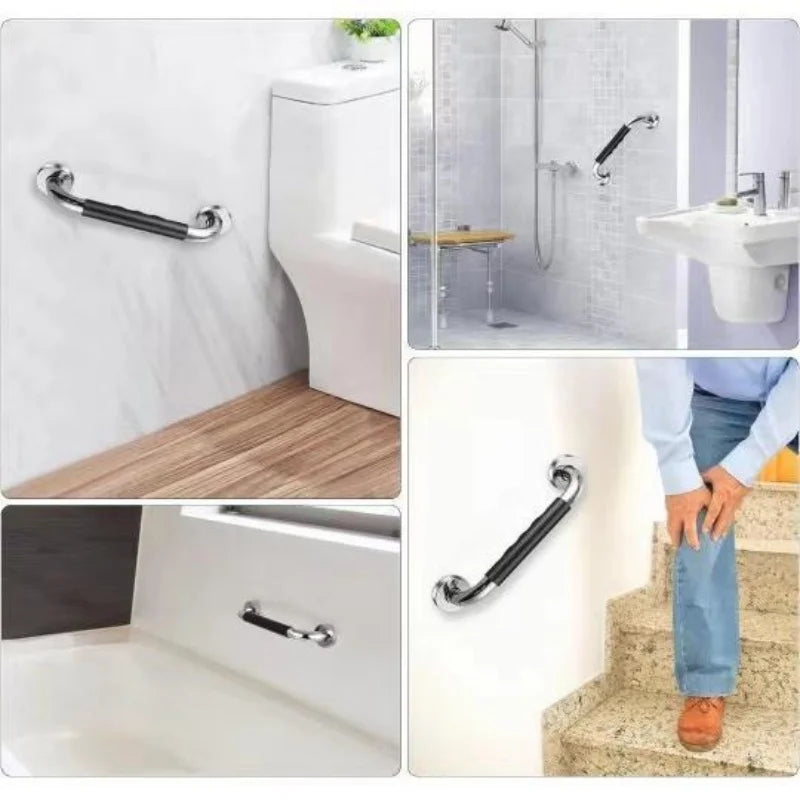 1PC Grab Bar for Bathtubs Showers Stainless Steel Silicone Anti Slip Bathroom Safety Handle Elderly Senior Accessible Handrails