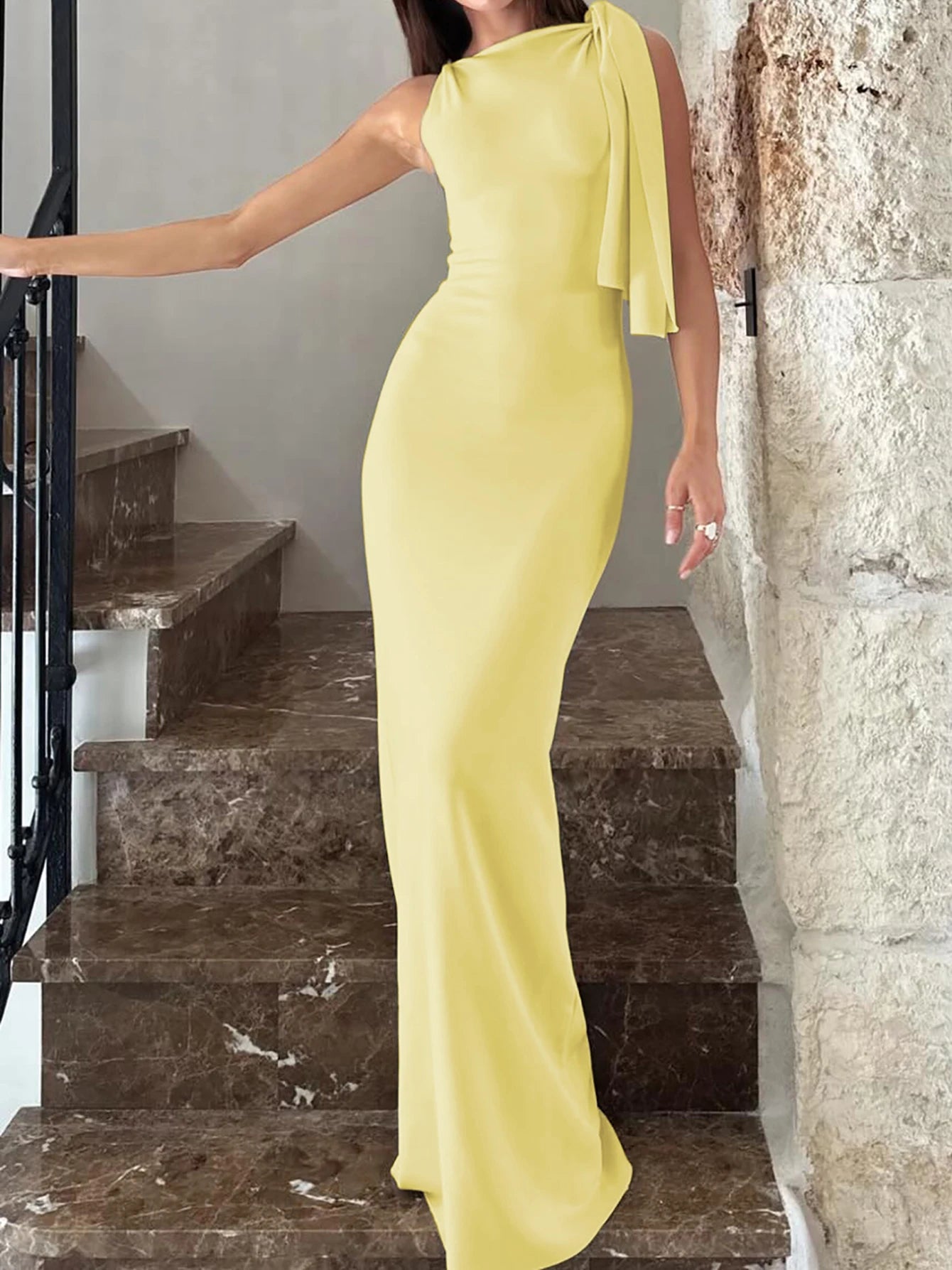 Hugcitar Solid Patchwork Bodycon Maxi Dress — O-Neck Sleeveless | Club Party Festival | Y2K | XS–L