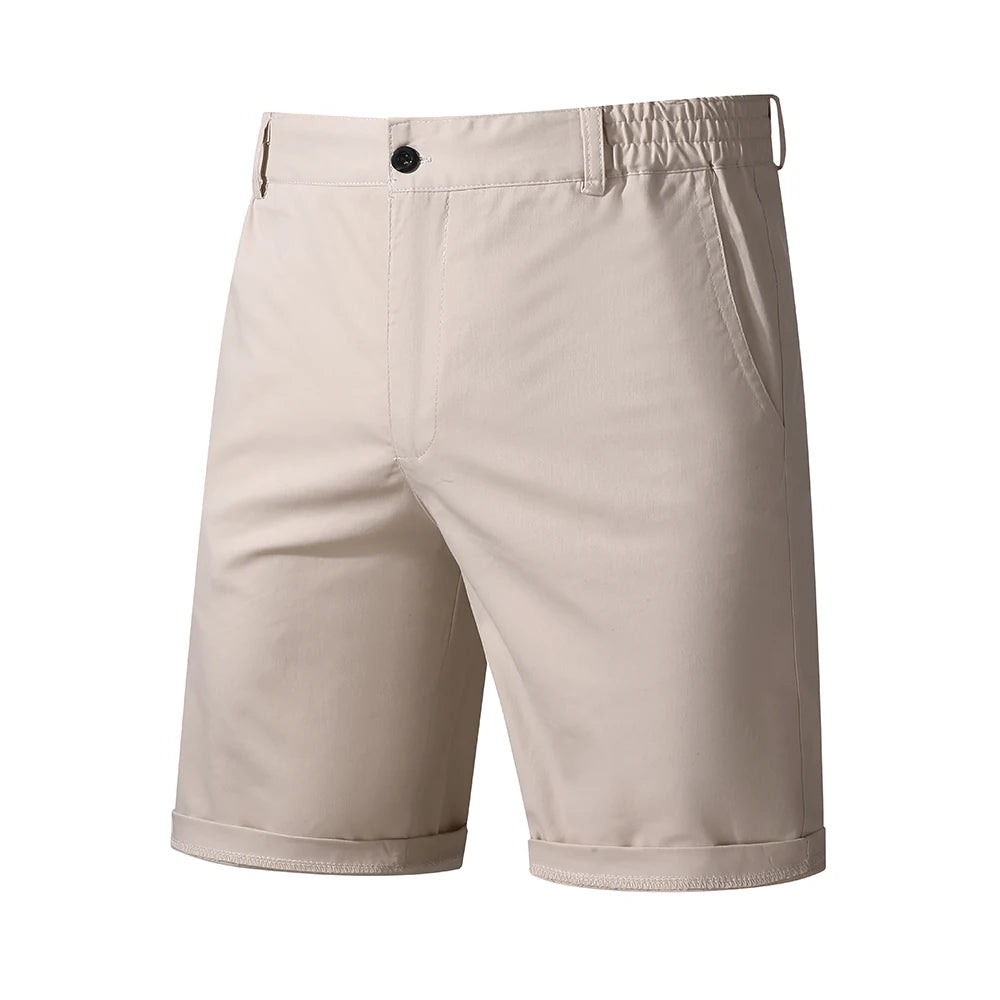 100% Cotton Men Shorts Summer Solid Color High Quality Shorts Social Beach Homme Shorts Casual Fashion Business Short Pant Men