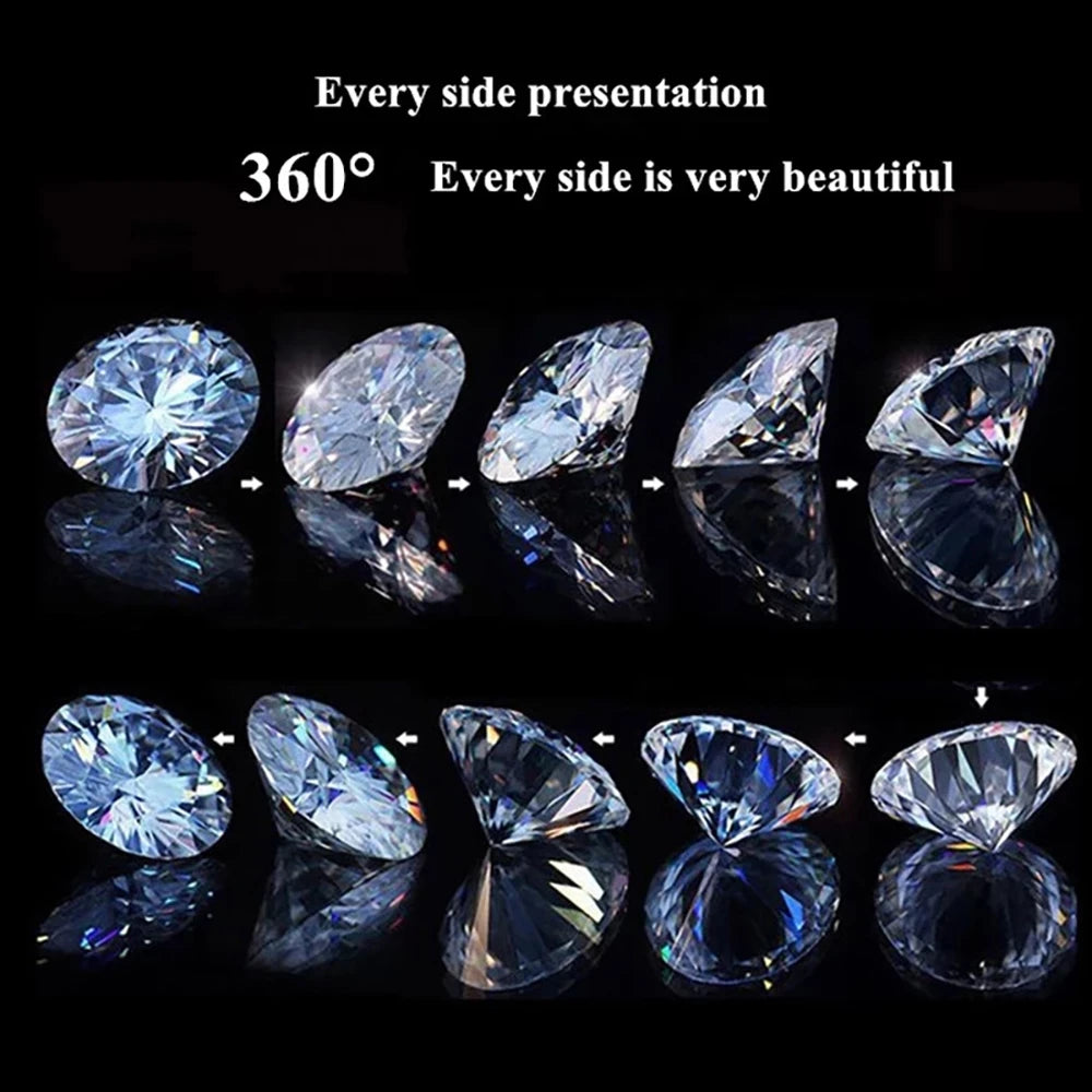 IsRabbit Real Moissanite Round Brilliant Cut 6.5MM 1CT VVS1 D Color 100% Diamond Tested Loose Gemstones Fine Jewelry Wholesale