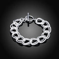 Noble 925 Sterling Silver Square Solid Chain Bracelet For Women Men Charm Party Gift Wedding Fashion Jewelry