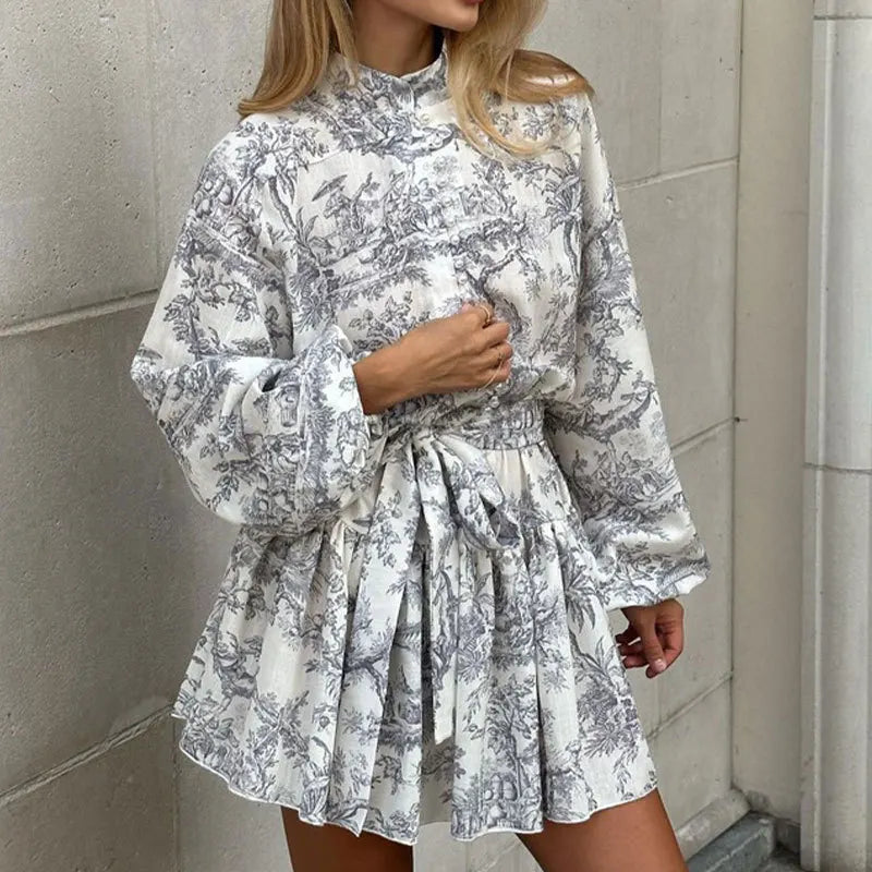 Elegant Women's Midi Dresses 2025 Autumn Long Sleeve Dress Vestidos De Mujer Винтажное Платье Abito Donna 2024 Damen Kleidung