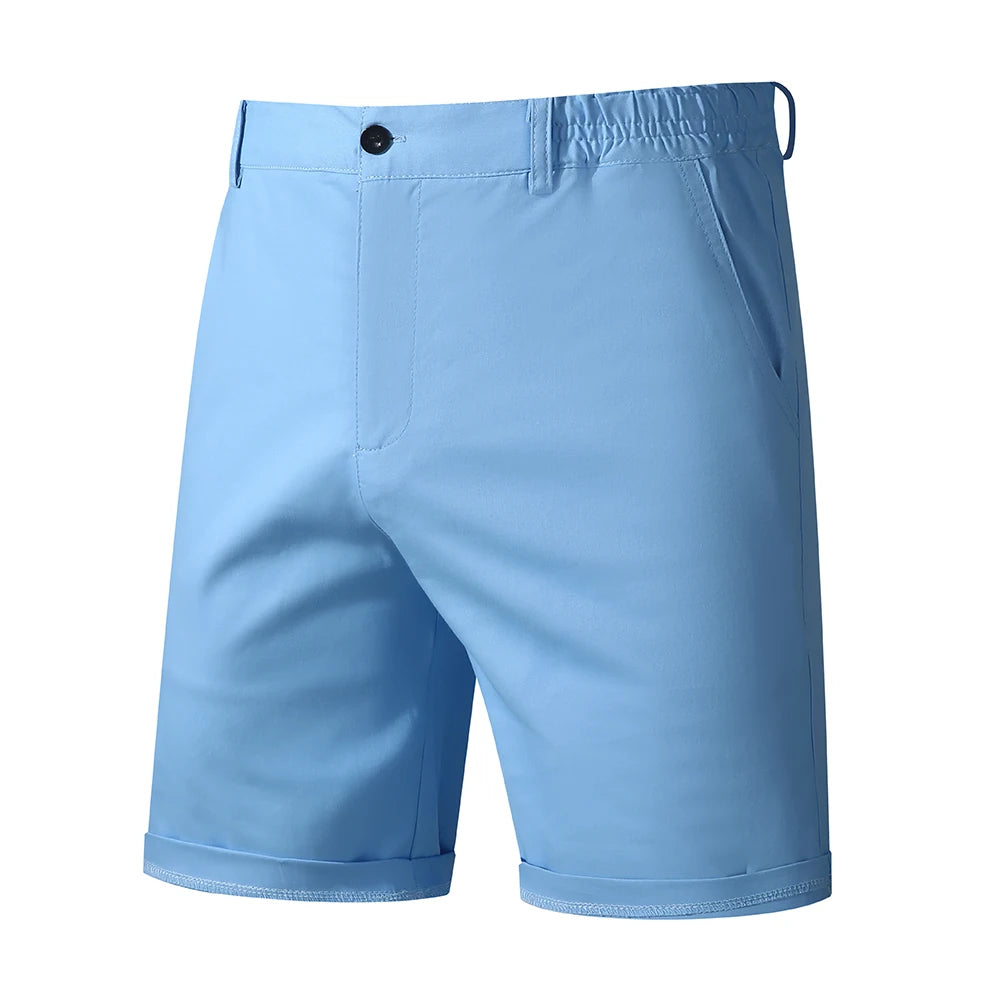 100% Cotton Men Shorts Summer Solid Color High Quality Shorts Social Beach Homme Shorts Casual Fashion Business Short Pant Men