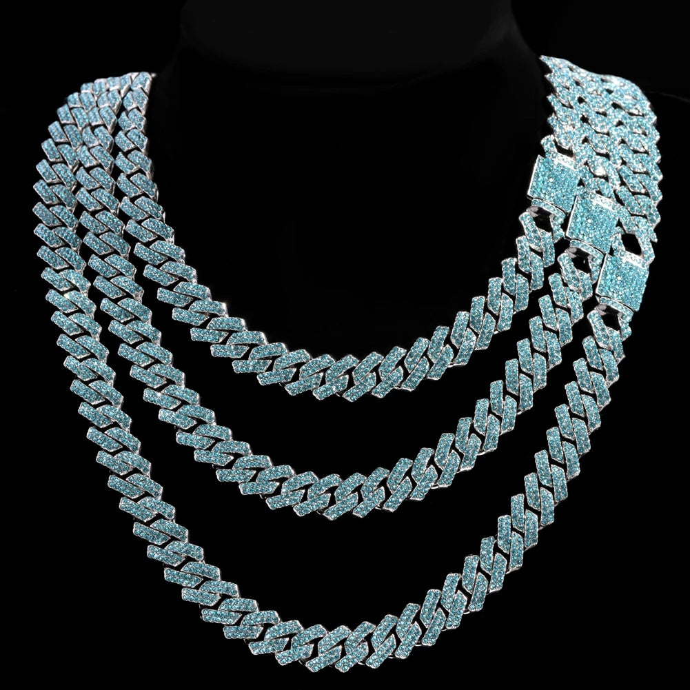 14mm Iced Out Rhombus Cuban Link Chain