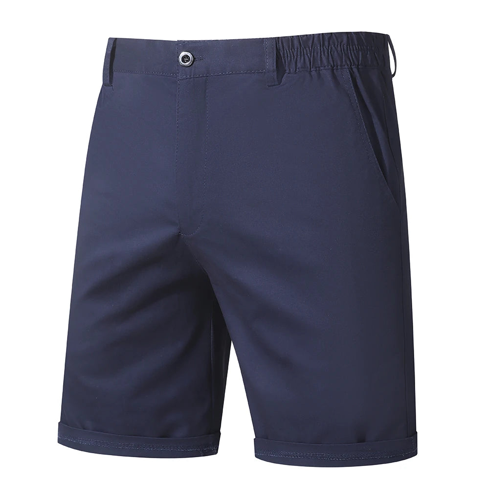 100% Cotton Men Shorts Summer Solid Color High Quality Shorts Social Beach Homme Shorts Casual Fashion Business Short Pant Men