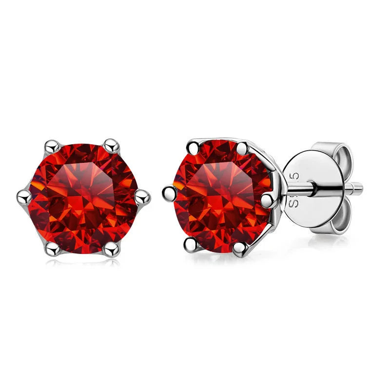 Butterflykiss D Color Moissanite Stud Earrings — 925 Sterling Silver | GRA Certified | 0.5CT, 1CT & 2CT | 20+ Colors