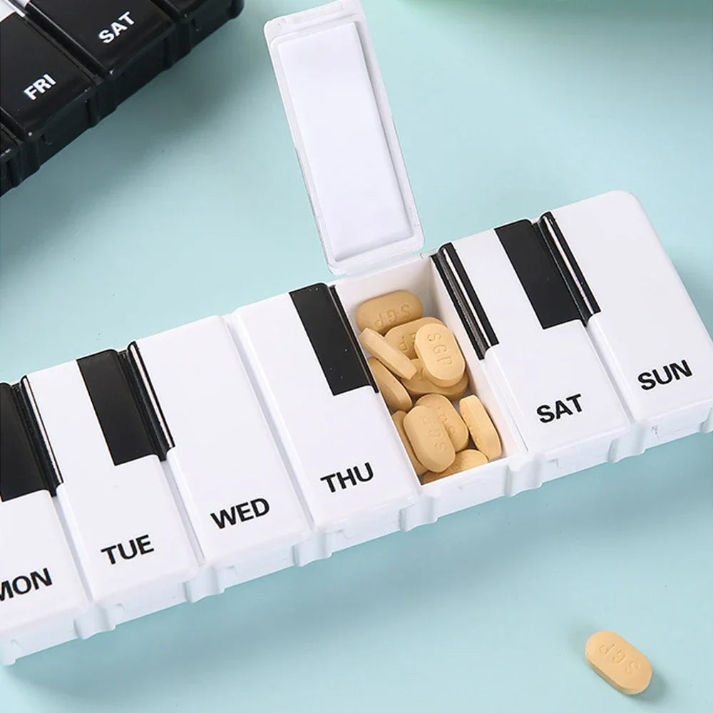 1 Pcs Pills Organizer Large, Weekly Medicine Pill Organizers, 7 Day Pills Box Cases Travel for Big Vitamin Supplements Fish Oil