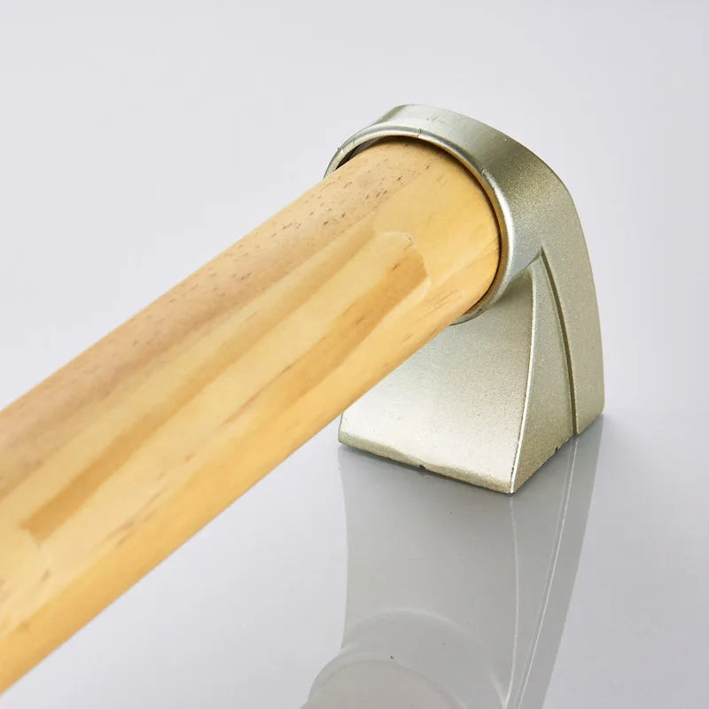 Anti Slip Shower Grab Bar Handle, 34cm, 44cm, Wood Bathroom Grab Bar, Bathroom Balance Bar,Safety Hand Rail Support for Elderly