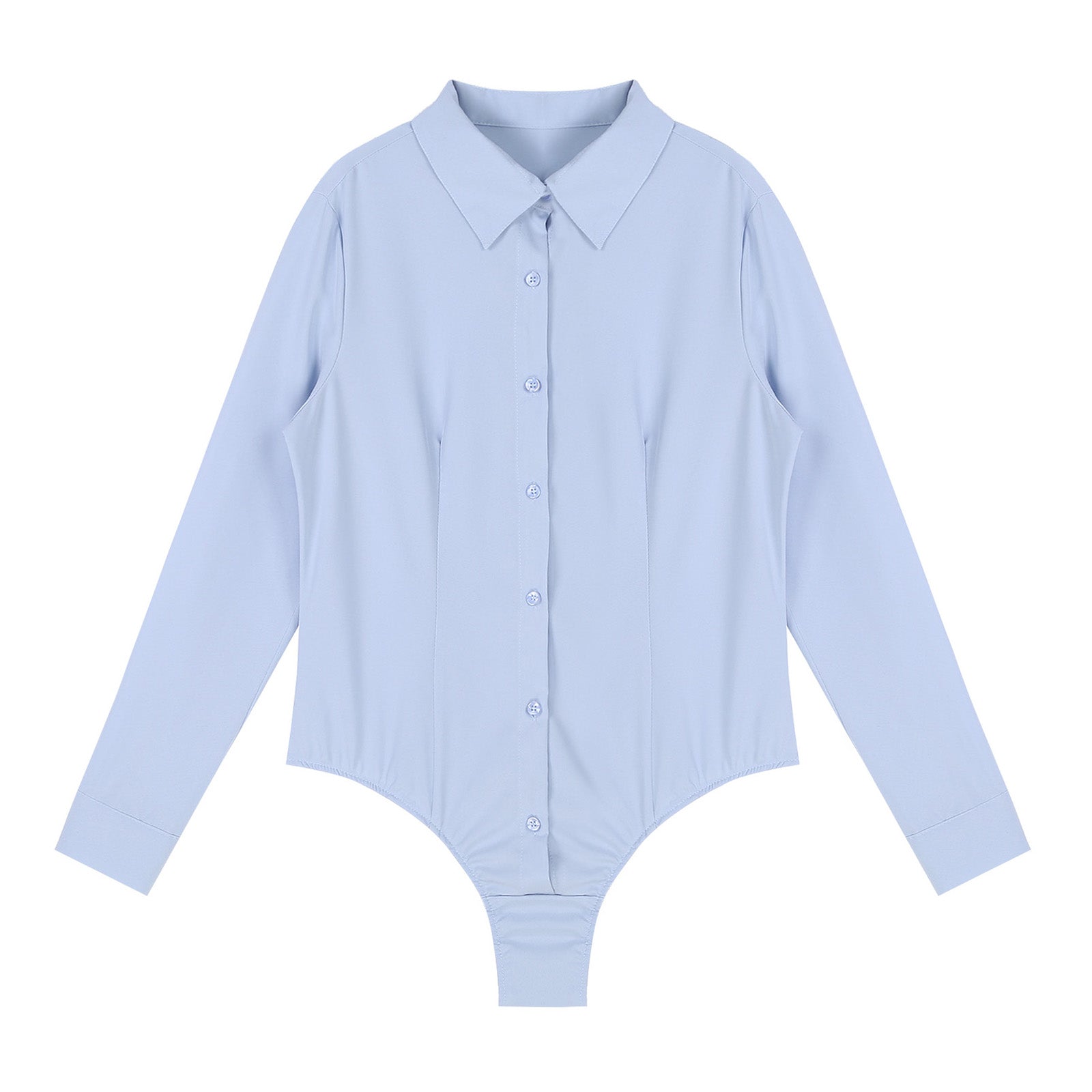 Women's Long Sleeve Bodysuit Shirt – Slim Fit Office Blouse Leotard Top