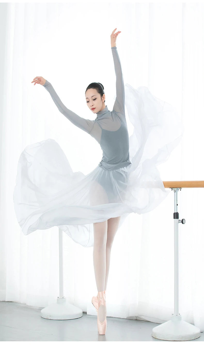 Ballet practice costume, ballet dance dress, full-skirted dance practice skirt, modern dance dress, dance outfit