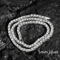 Iced Out Tennis Chain Necklace & Bracelet — 4mm or 5mm, Gold or Silver Tone | Unisex