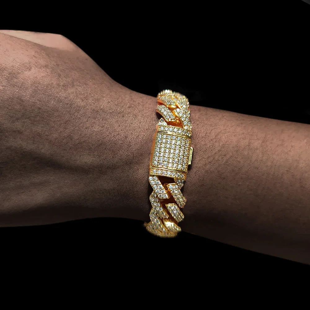 Hip Hop Jewelry 10/12/14/15/20mm CZ Cuban Link Necklace For Men Miami Bling Iced Out Prong Cuban Link Chain Party Gift