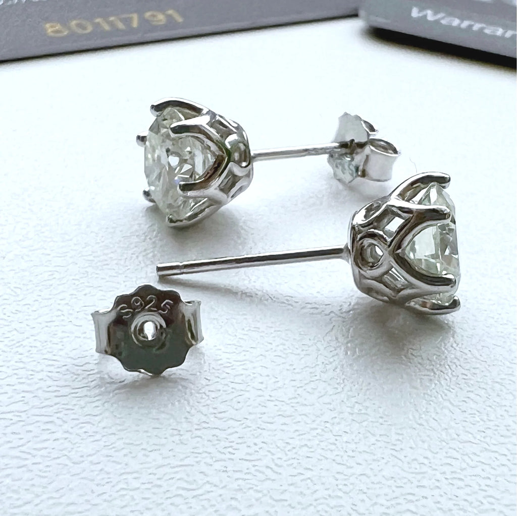 Butterflykiss D Color Moissanite Stud Earrings — 925 Sterling Silver | GRA Certified | 0.5CT, 1CT & 2CT | 20+ Colors