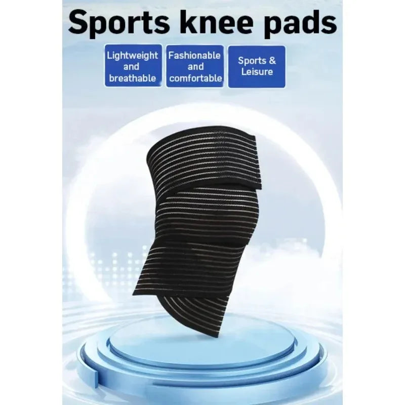 1PC Extra Long Elastic Knee Wrap Bandage Compression Brace Support for Leg Ligaments Stabilizing Squat Basketball Running