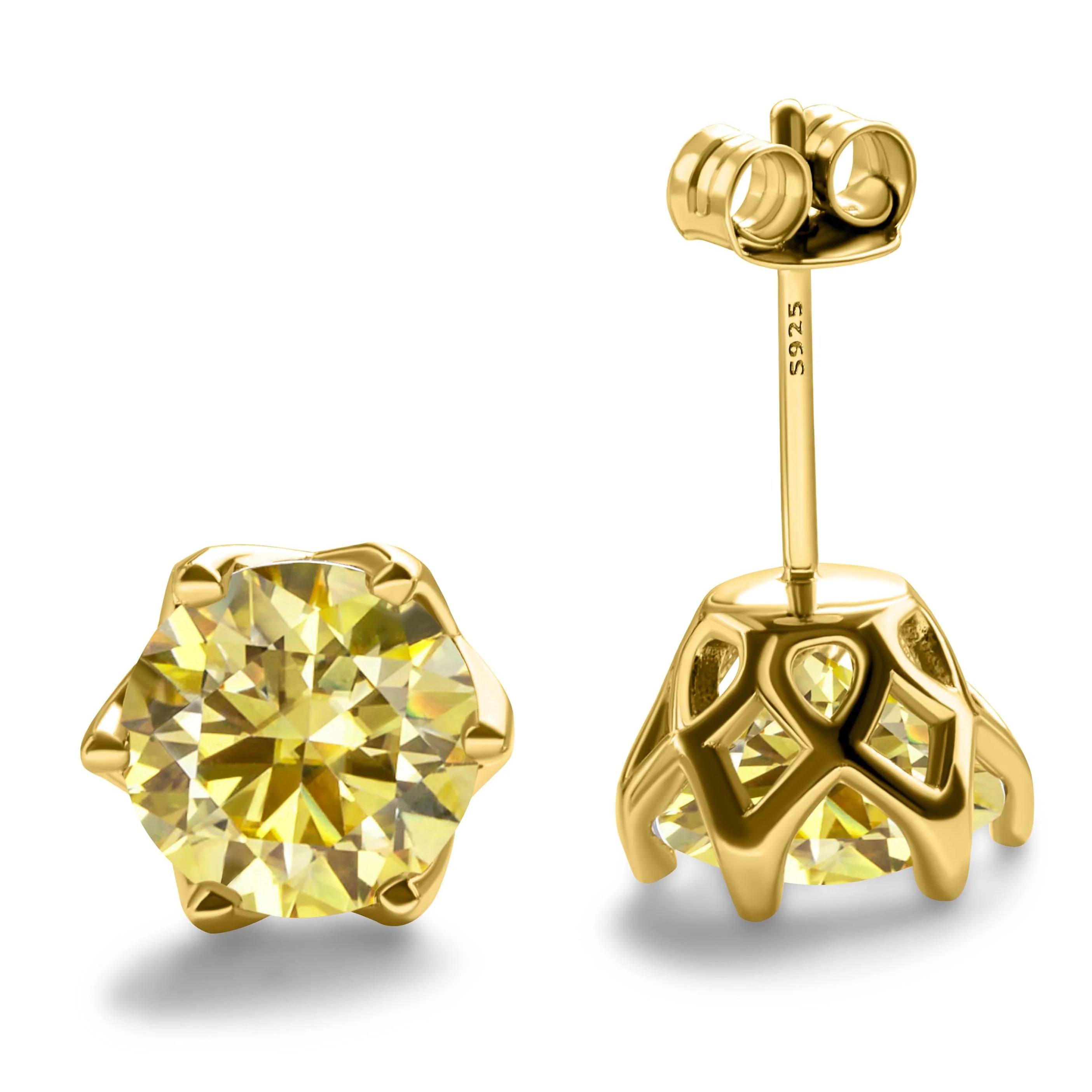 1-2 Carat D Color Moissanite Earrings For Women 100%925 Sterling Silver Ear Studs Fashionable and Brilliant