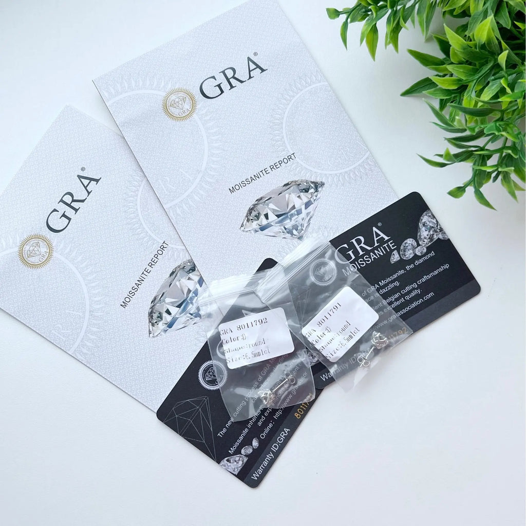 Butterflykiss D Color Moissanite Stud Earrings — 925 Sterling Silver | GRA Certified | 0.5CT, 1CT & 2CT | 20+ Colors