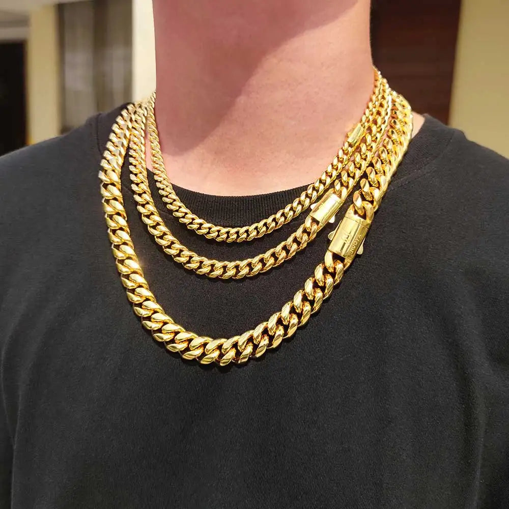 Stainless Steel Cuban Link Necklace or Bracelet – 8–14mm