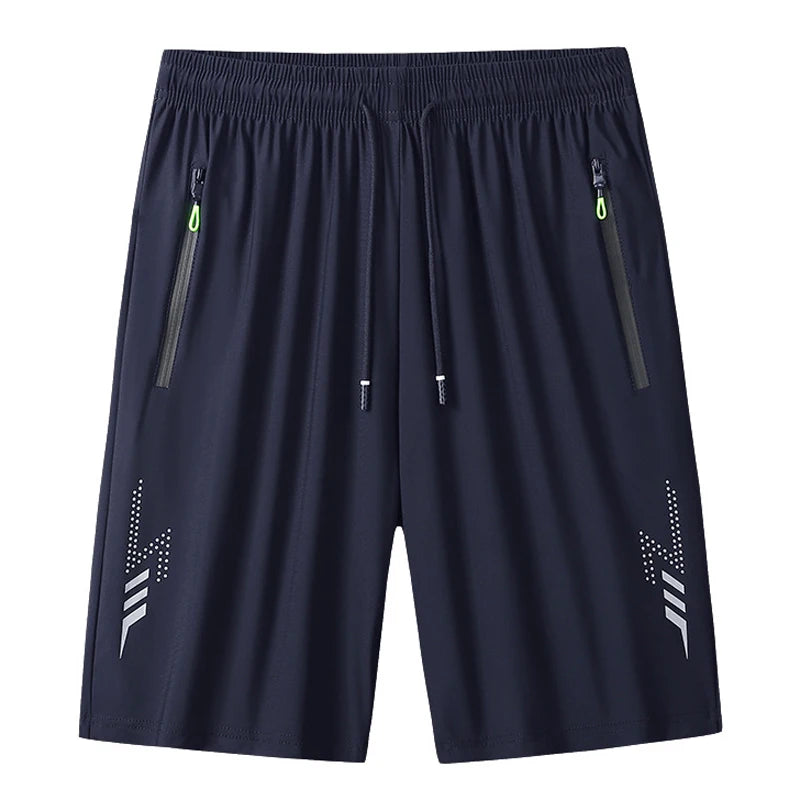 New Fashion Sports Shorts Men Elastic Waist Shorts Male Breathable Quick Dry Comfortable Men's Short Pants Men Bottom Black XXXL