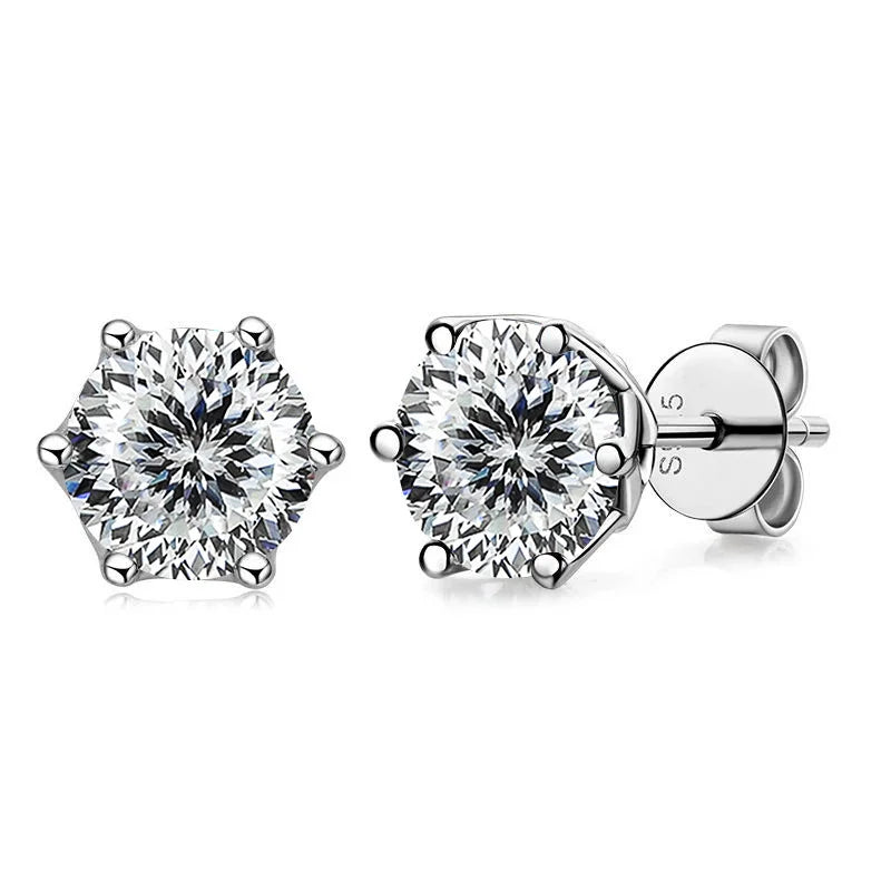 Butterflykiss D Color Moissanite Stud Earrings — 925 Sterling Silver | GRA Certified | 0.5CT, 1CT & 2CT | 20+ Colors
