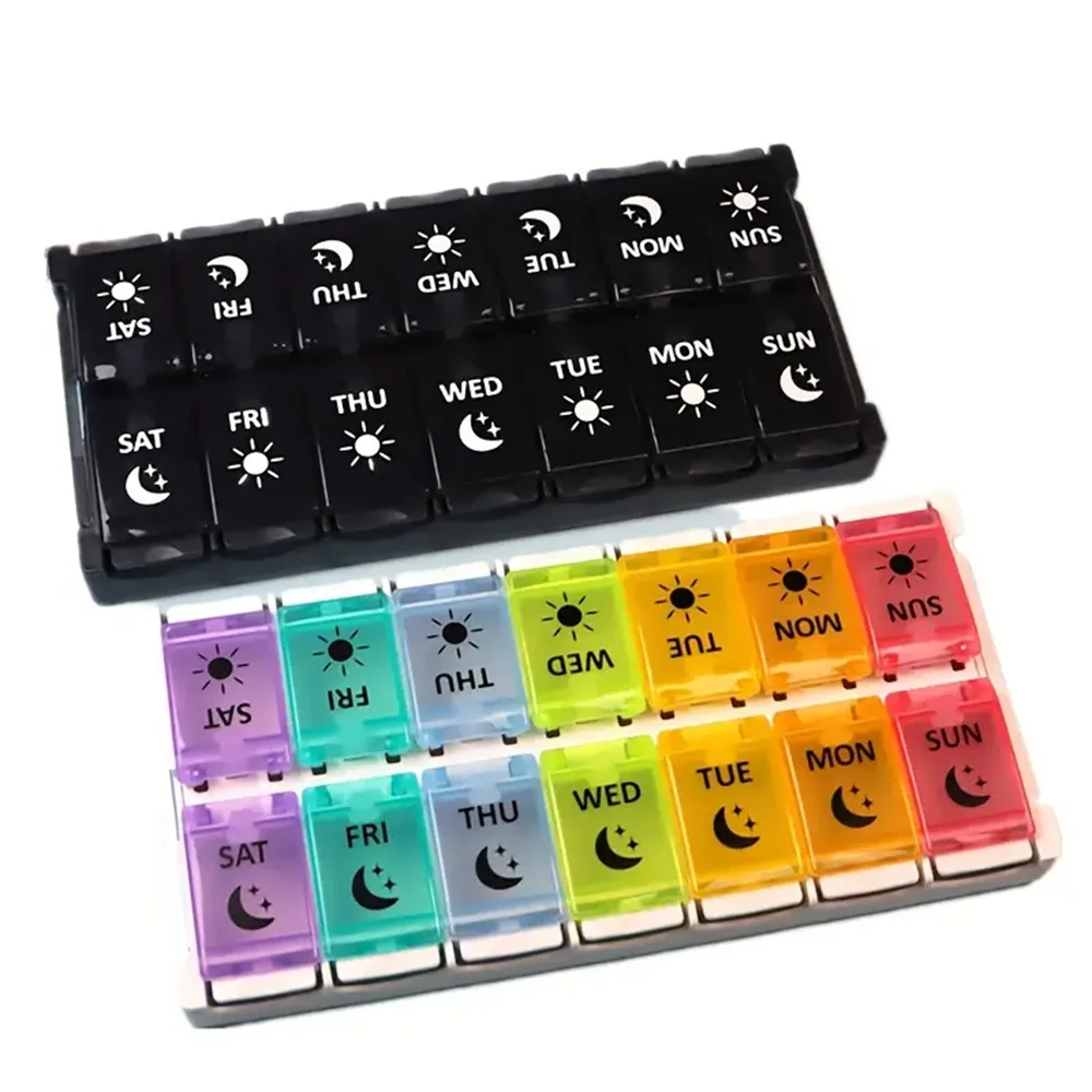 A Weekly Pill Organizer, A 7-day Pill Box, A Cute Pill Box For Travel, A Daily Pill Dispenser Stand Container For Medication