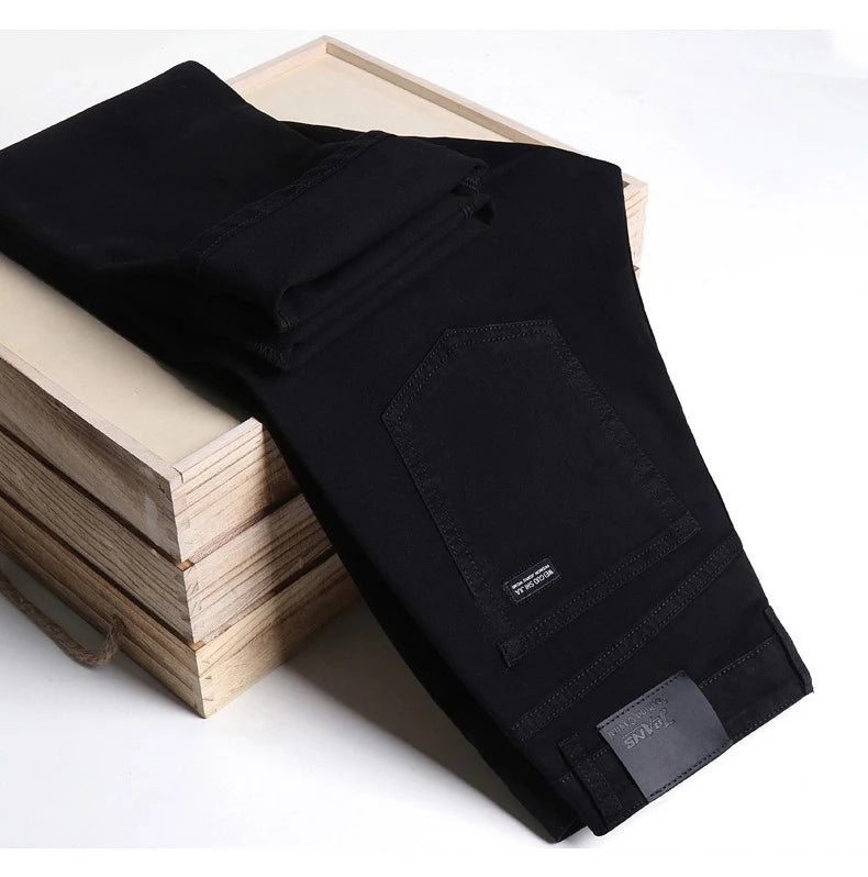 Men’s Classic Soft Stretch Black Straight-Leg Jeans
