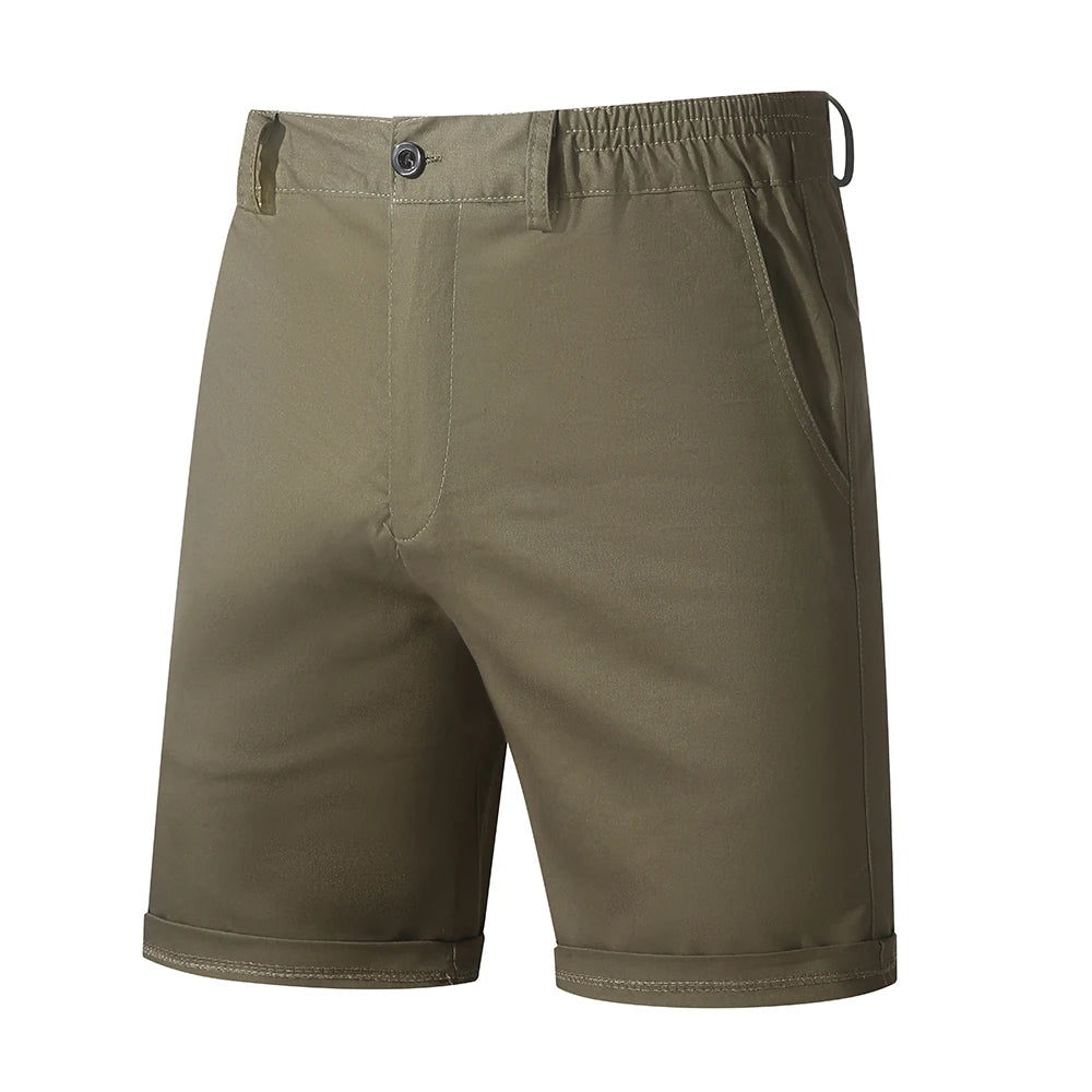 100% Cotton Men Shorts Summer Solid Color High Quality Shorts Social Beach Homme Shorts Casual Fashion Business Short Pant Men