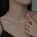 INZATT Real 925 Sterling Silver Sparkling Chain Pendant Choker Necklace for Women Light Luxury Minimalist Fine Jewelry