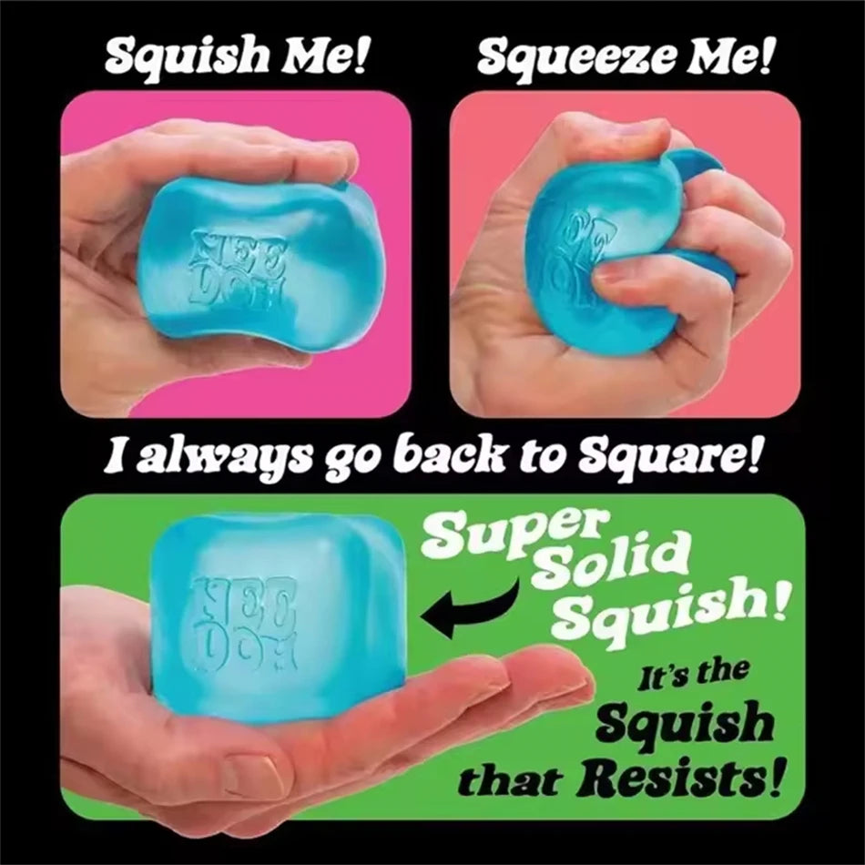 Trending Nee Doh Jellyfish & Cube Squish Toy, Soft Jelly Squeeze Stress Relief Fidget Toy, Sensory NeeDoh for Kids & Adults New