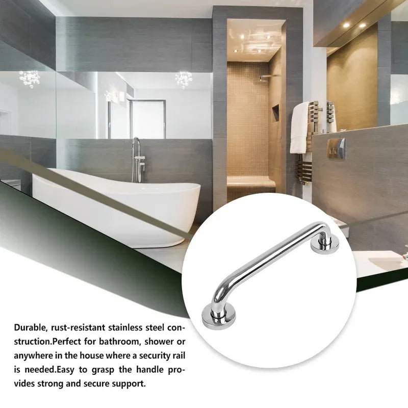 Polished Stainless Steel Bathroom Grab Bar — Anti-Slip Safety Handrail for Shower, Tub & Toilet | 30, 40 & 50cm